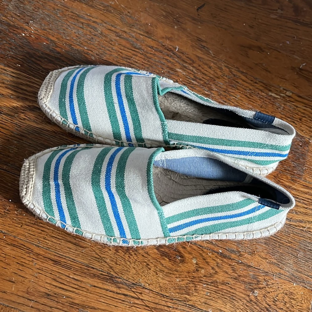 Soludos for JCREW Green Stripe